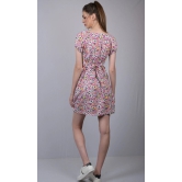 OWO THE LABEL Multicolored Flower Print Dress (OTL-DRS1011)-Multicolor / L