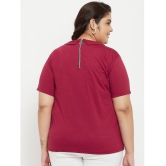 AUSTIVO - Maroon Cotton Blend Womens Regular Top ( Pack of 1 ) - None