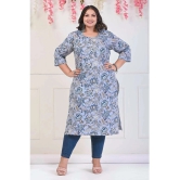 Swasti Cotton Printed Straight Womens Kurti - Grey ( Pack of 1 ) - None