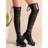 Shoetopia Black Womens Knee Length Boots - None