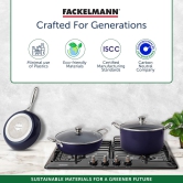 Fackelmann Ceramic Nonstick Biryani Pot, Handi, Casserole w Glass Lid 26cm | German Technology | Non-Toxic| PFOA, BPA & Nickel-Free | Induction Base - All Stoves | Even Heating.