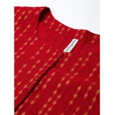 KIPEK - Red Rayon Womens Straight Kurti ( Pack of 1 ) - None