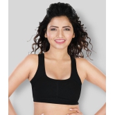 Dermawear Black Poly Cotton Solid Sports Bra - XL