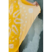 clafoutis Chiffon Dyed Saree Without Blouse Piece - Yellow ( Pack of 1 ) - Yellow