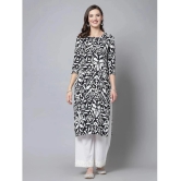 KIPEK Rayon Printed Straight Womens Kurti - Black ( Pack of 1 ) - None