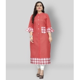 Lerkiza - Pink Cotton Womens Straight Kurti ( Pack of 1 ) - 4XL