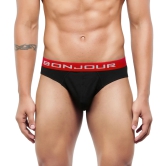 Men's Low-Rise Premia Cotton Briefs With Elasticated Band - Black Black XL