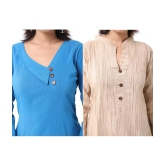 DESHBANDHU DBK - Multicolor Cotton Womens Straight Kurti ( Pack of 2 ) - None