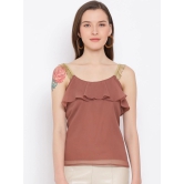 ALL WAYS YOU Women Top Crepe fabric  Brown XS