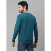 UrbanMark Men Regular Fit Printed Full Sleeves Round Neck Fleece Sweatshirt-Teal Blue - None