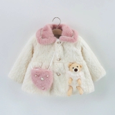 Fur Teddy Jacket With Purse-4-5 years / Pink