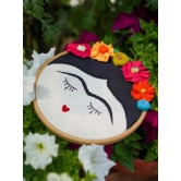 Frida Face Embroidered Wall Hanger