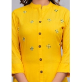 MAUKA Rayon Embellished Kurti With Palazzo Womens Stitched Salwar Suit - Yellow ( Pack of 1 ) - None