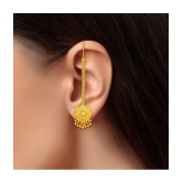 LUV FASHION Golden Jhumki Earrings ( Pack of 1 ) - Golden