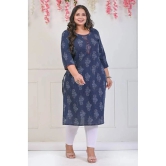 Swasti - Blue Cotton Womens Straight Kurti ( Pack of 1 ) - None