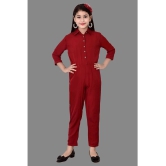 Arshia Fashions - Maroon Crepe Girls Jumpsuit ( Pack of 1 ) - None