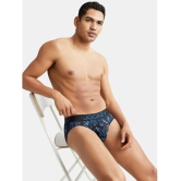 Jockey FP22 Men Super Combed Cotton Elastane Stretch Printed Brief - Black & Sky Diver - None