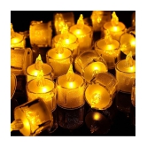 TINUMS - Off White LED Tea Light Candle 5 cm ( Pack of 3 )