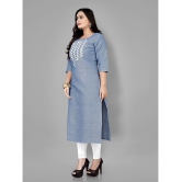 RIAANA - Blue Cotton Women's Straight Kurti ( Pack of 1 ) - None