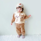 Bear Full Sleeve Two Pcs Set-Brown / 1-2 years / 80cm