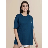 Fabflee Blue Cotton Loose Fit Womens T-Shirt ( Pack of 1 ) - None