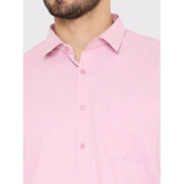 Maharaja Cotton Blend Slim Fit Solids Full Sleeves Mens Casual Shirt - Pink ( Pack of 1 ) - None