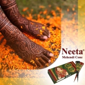 Neeta Mehendi Cones for Hand Desgning & Wedding, Bridal Mehandi Cone Reddish Brown Color 4 Pcs in 1 Box (Pack of 4)