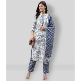 HIGHLIGHT FASHION EXPORT - Blue Straight Cotton Womens Stitched Salwar Suit ( Pack of 1 ) - XL