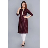 SIPET - Coffee Rayon Womens Straight Kurti ( Pack of 1 ) - None