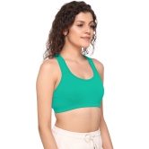 Sona Women Everyday Full Coverage Non padded Plus Size Stylish Racer back Sports Bra 012-Green-XL / GREEN / Cotton