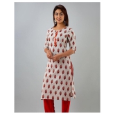 Doriya Orange Cotton Blend Straight Kurti - Single - 3XL