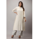 MAUKA Rayon Solid Kurti With Palazzo Womens Stitched Salwar Suit - White ( Pack of 1 ) - None