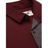 Dillinger 100% Cotton Regular Fit Colorblock Full Sleeves Mens Casual Shirt - Wine ( Pack of 1 ) - None