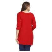 HIGHLIGHT FASHION EXPORT - Red Rayon Women''s Straight Kurti ( Pack of 1 ) - XXL