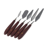 ECLET 5PCS Palette Knives Painting Stainless Steel Scraper Spatula Wood Handle Art Supplies for Artist Canvas Oil Paint Color Mixing