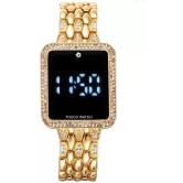 Rhonium Gold Metal Digital Womens Watch