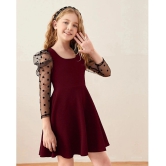 Addyvero - Maroon Cotton Blend Girls Fit And Flare Dress ( Pack of 1 ) - None