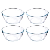 Femora Borosilicate Glass Solid Microwave Safe All-Purpose Mixing Bowl (3600 ml) - Set of 4.