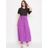 Women Black & Purple Flutter Sleeves Top with Skirt