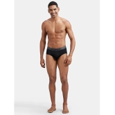 Jockey 8037 Men Super Combed Cotton Solid Brief with Ultrasoft Waistband - Black (Pack of 2) - None