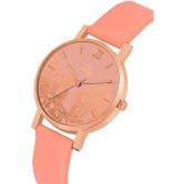 Septem Peach Leather Analog Womens Watch