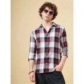 Paul Street Cotton Blend Slim Fit Checks Full Sleeves Mens Casual Shirt - Maroon ( Pack of 1 ) - None