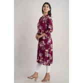 MAUKA - Purple Rayon Womens Front Slit Kurti ( Pack of 1 ) - None