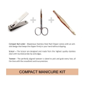 Majestique Grooming Kit 3Pc Set Scissors, Slanted Plucker, And Nail File Color May Vary