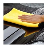 HOMETALES Yellow 600 GSM Drying Towel For Automobile ( Pack of 5 )