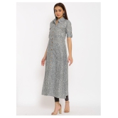 FabbibaPrints - Grey Cotton Blend Women's Front Slit Kurti ( Pack of 1 ) - S