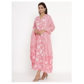 Angiya Pink Cotton Anarkali Kurti - - M