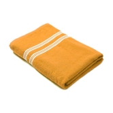 URBAN MAGIC - Cotton Blend Yellow Striped Bath Towel ( 70x140 ) cm 400 -GSM ( Pack of 1 ) - Yellow