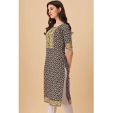 Glomee - Black Crepe Women's Straight Kurti ( Pack of 1 ) - None