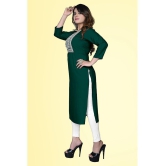 haya fashion - Green Rayon Women's Straight Kurti ( Pack of 1 ) - None